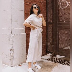 Marine Layer Cream Jumpsuit, Size Medium